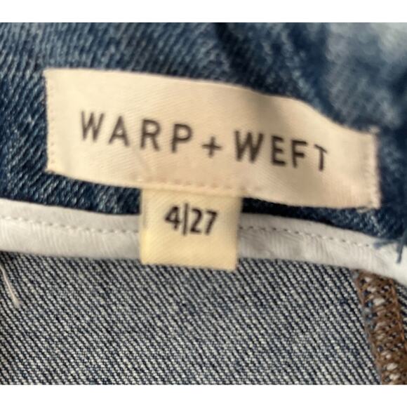 Warf And Weft LOS Denim Skirt 4/27 Blue High Rise A Line Midi 70s Retro Flare - Picture 4 of 12